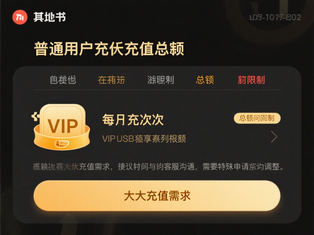 此外，每日充值次数和总额也有限制。例如，普通用户每